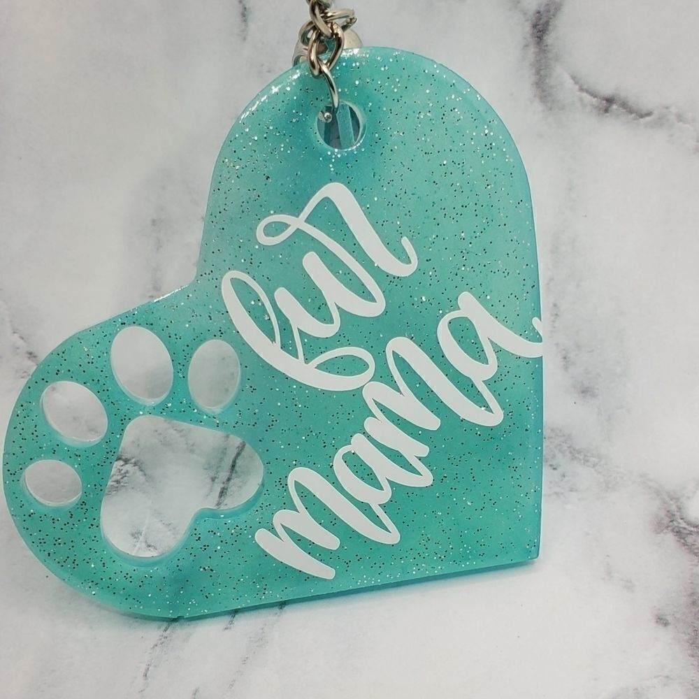 Handmade Fur Mama Resin Keychain - Picture 8 of 10